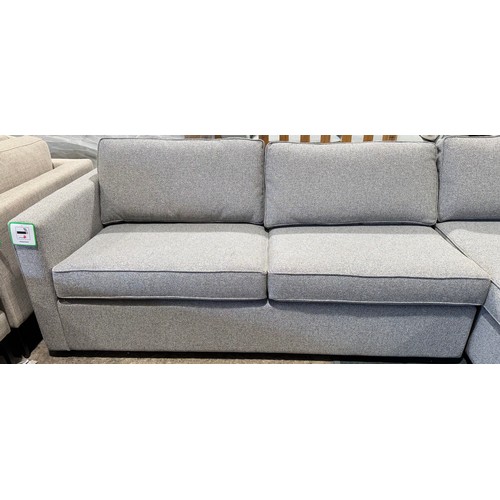 3064 - A John Lewis Harmony chenille tweed right hand facing pull out sofa bed with storage chaise
