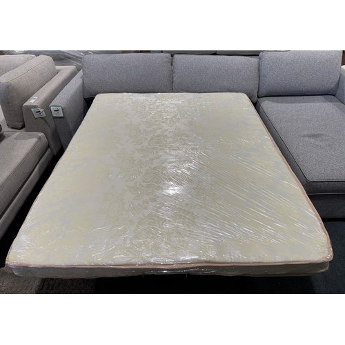 3064 - A John Lewis Harmony chenille tweed right hand facing pull out sofa bed with storage chaise