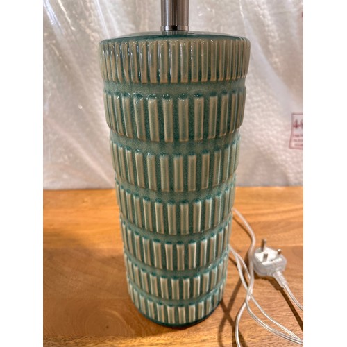 3098 - A green table lamp with grey shade