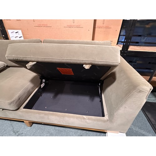 3003 - A Mokena fabric storage sofa with 2 storage seats (missing 2 feet) original RRP £583.33 + VAT (4247-... 