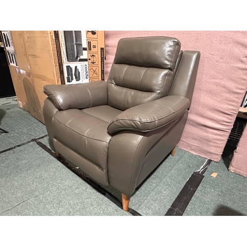 3004 - An Ava storm grey leather recliner(marked) original RRP £549.99 + VAT (4247-7) *This lot is subject ... 