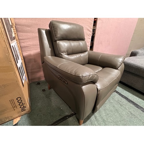 3004 - An Ava storm grey leather recliner(marked) original RRP £549.99 + VAT (4247-7) *This lot is subject ... 