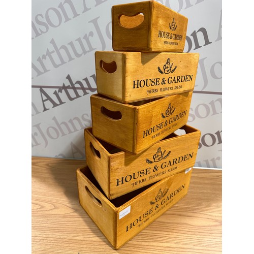 3012 - A set of five House & Garden storage boxes