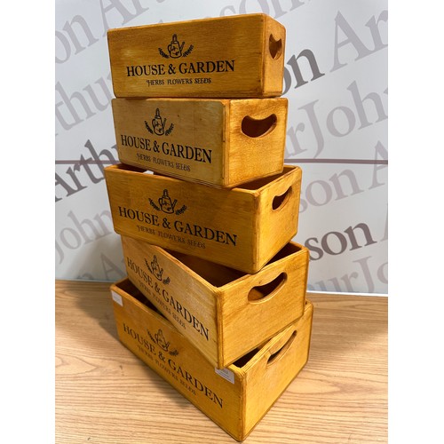 3012 - A set of five House & Garden storage boxes