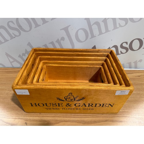 3012 - A set of five House & Garden storage boxes