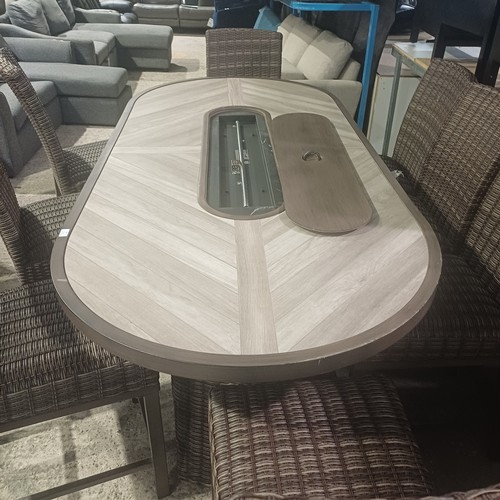 3047 - A Sunvilla Orvell 9 piece high dining fire set (tabletop scartched/marked) original RRP £1416.66 + V... 