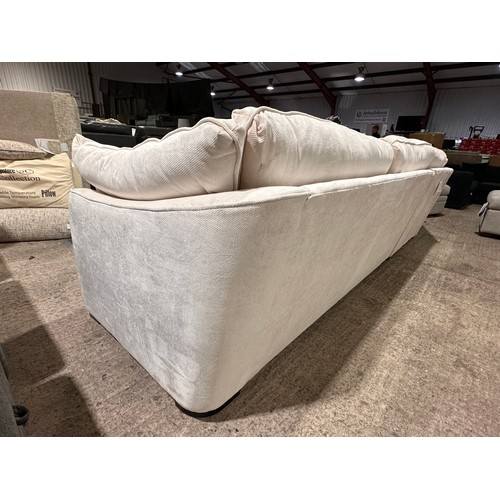 3070 - An ivory pile velvet corner sofa (transit marked)
