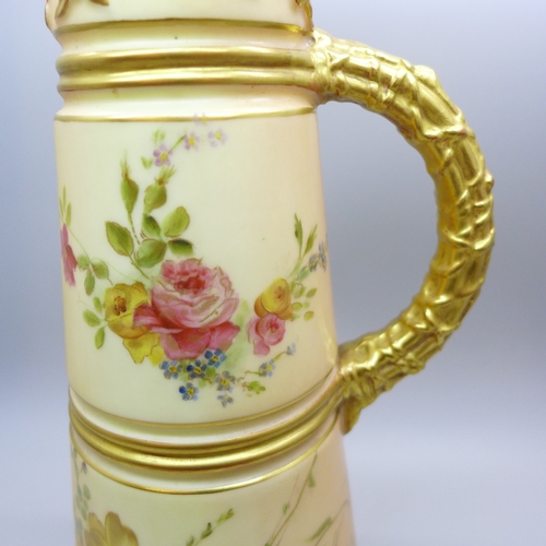 2004 - A Royal Worcester blush ivory claret jug dated 1899, 26cm