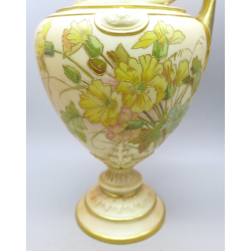 2009 - A Royal Worcester blush ivory ewer/jug, numbered 1891, 26cm h