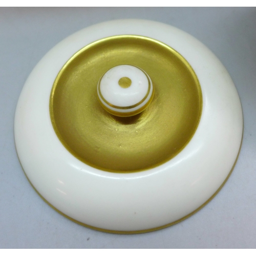 2012 - A Royal Worcester Stuart Rose jar and covers (inner and outer lids), circa 1889, numbered 1312, 27cm... 