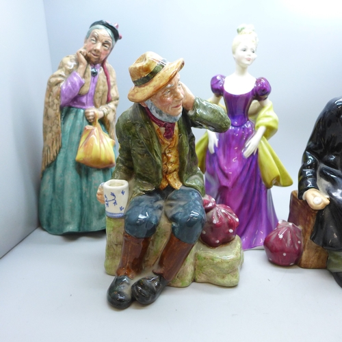 2049 - A collection of Royal Doulton figures, five in total, to include Owd William, Bridget, The Balloon M... 