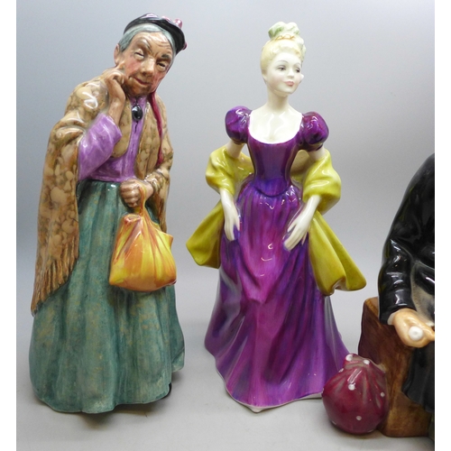 2049 - A collection of Royal Doulton figures, five in total, to include Owd William, Bridget, The Balloon M... 