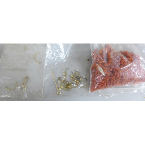 2055 - Two boxes of vintage and later costume jewellery and coins