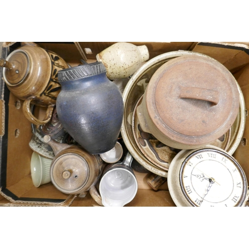 2279L - Collection of studio art pottery including teapots, vases, cups, large bowls, etc.  *Not available f... 