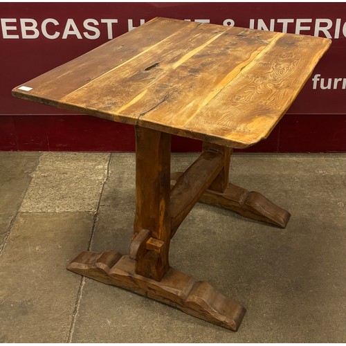 132 - A small 19th Century style primitive yew wood refectory table