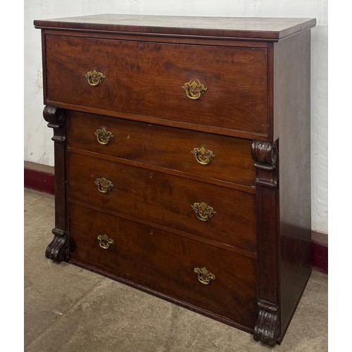 129 - A George IV mahogany secretaire chest