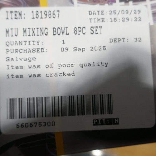 6016 - Miu mixing bowls, (372-459) *This lot is subject to VAT