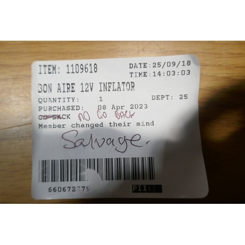 6031 - Bon Aire 12v tyre inflator and a quantity of luxury vinyl plank flooring, (372-299,525) *This lot is... 