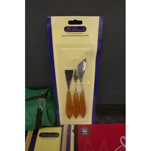 5031 - A quantity of assorted art materials and accessories including folders, pencils, oil pastels, Crayol... 