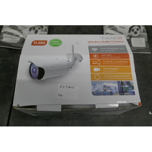 An assortment of security camera equipment including a Time-2 wireless ...