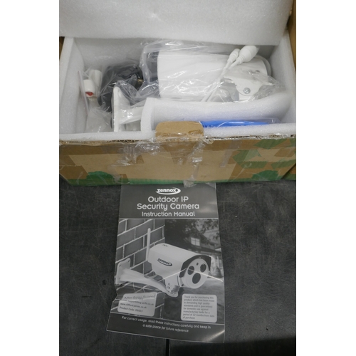 5037 - An assortment of security camera equipment including a Time-2 wireless bullet camera and 2 boxed Zen... 