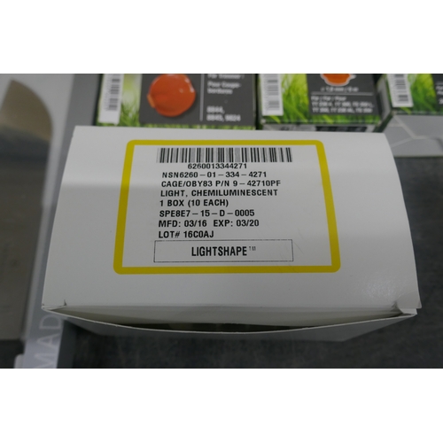 5040 - A large quantity of Gardena trimmer spool covers, replacement filament cassettes, boxes of Chemilumi... 