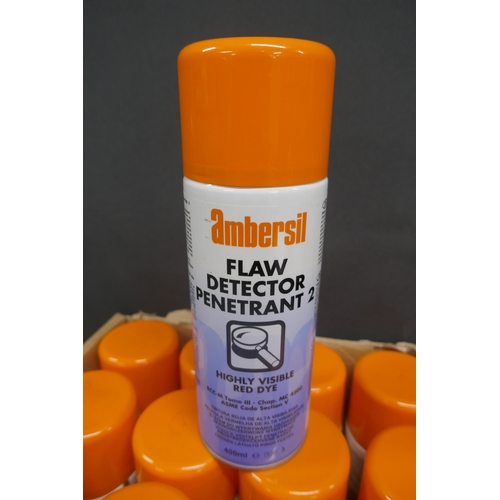 5052 - Twelve tins of ambersil flaw detector penetrant 2 spray