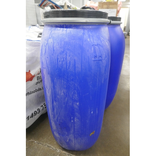 5069 - Four blue plastic 125 litre barrels