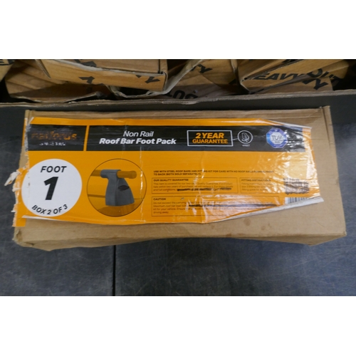 5074 - A box of halfords commercial vehicle roof bar pipe clamps, non rail roof bar foot packs etc