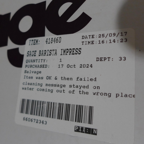 6269 - Sage Barista Impress, original RRP £539.99 + VAT (372-253) *This lot is subject to VAT