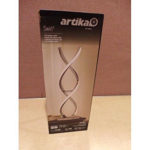 6284 - Artika led swirl chrome table lamp     (372-398) *This lot is subject to VAT