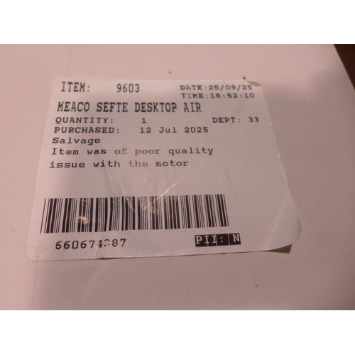 6286 - MeacoFan Sefte table air circulator with remote  (372-392) *This lot is subject to VAT