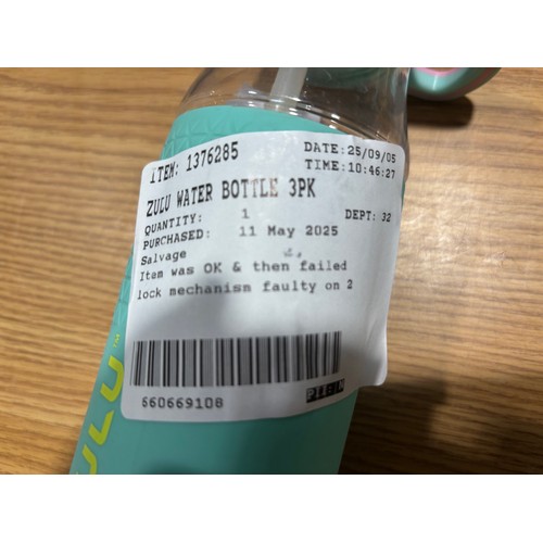 6372 - Three Zulu water bottles, (372-267) *This lot is subject to VAT