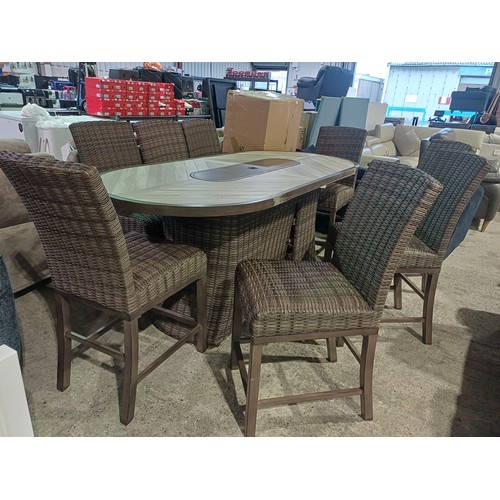 3138 - A Sunvilla Orvell 9 piece high dining fire set (tabletop scratched/damaged) original RRP £1416.66 + ... 