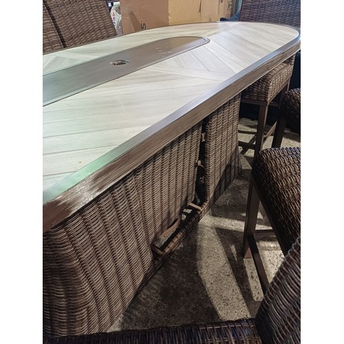 3138 - A Sunvilla Orvell 9 piece high dining fire set (tabletop scratched/damaged) original RRP £1416.66 + ... 