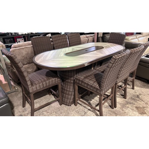 3138 - A Sunvilla Orvell 9 piece high dining fire set (tabletop scratched/damaged) original RRP £1416.66 + ... 
