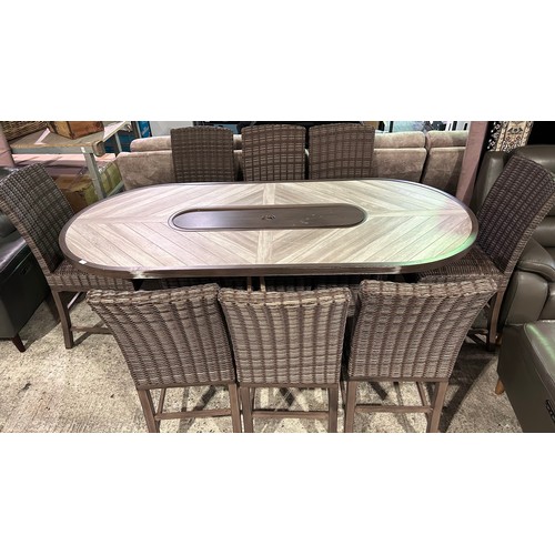 3138 - A Sunvilla Orvell 9 piece high dining fire set (tabletop scratched/damaged) original RRP £1416.66 + ... 