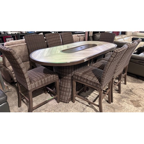3138 - A Sunvilla Orvell 9 piece high dining fire set (tabletop scratched/damaged) original RRP £1416.66 + ... 