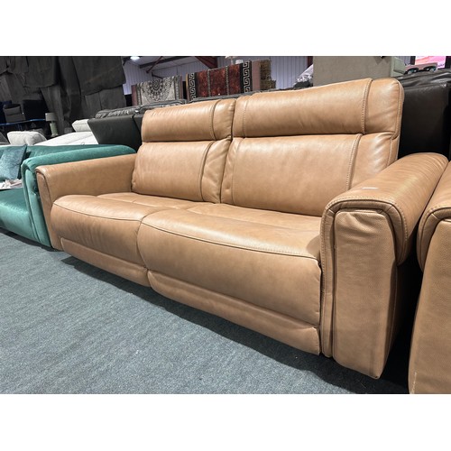 3170 - An Aiden & Ivy Spencer dark grey leather electric reclining 2.5 seater sofa, original RRP £916.66 + ... 