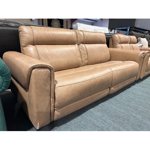 3170 - An Aiden & Ivy Spencer dark grey leather electric reclining 2.5 seater sofa, original RRP £916.66 + ... 