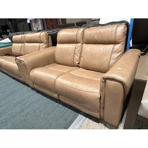 3171 - An Aiden & Ivy Spencer dark grey leather electric reclining 2 seater sofa, original RRP £783.33 + VA... 