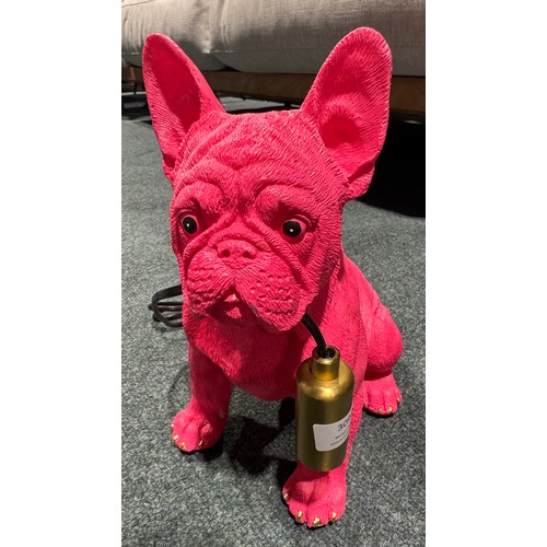 3181 - A pink french bulldog table lamp