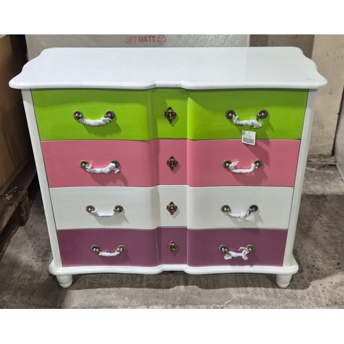 3182 - A French style multi coloured 4 drawer chest