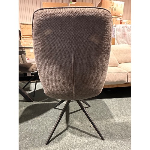 3184 - A Round Cavella extending table with 4 charcoal fabric dining chairs (chipped edge of table top) ori... 