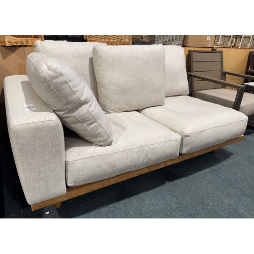 3187 - A Harmony dark putty open armed 2 seater sofa (Incomplete)