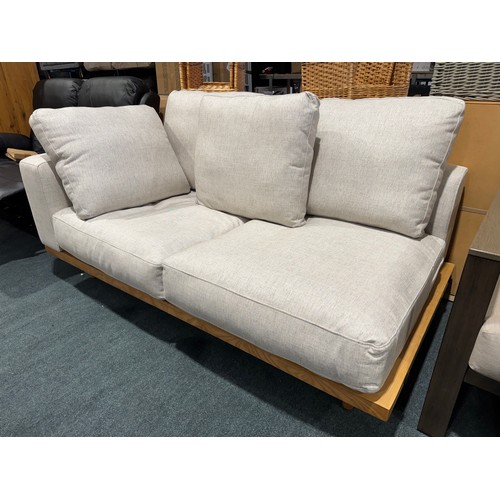 3187 - A Harmony dark putty open armed 2 seater sofa (Incomplete)