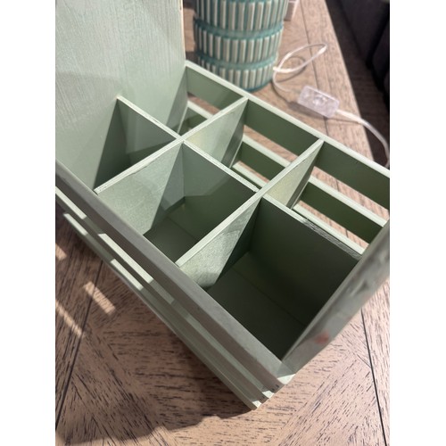 3126 - A duck egg painted ‘Merry Christmas’ bottle holder