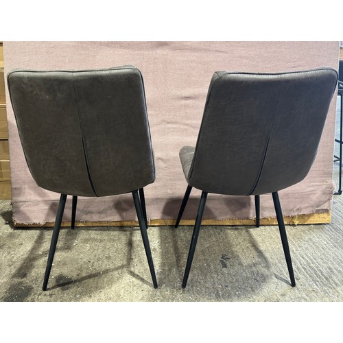 3198 - A Pair of Darwin charcoal dining chairs