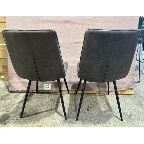 3196 - A Pair of Darwin charcoal dining chairs