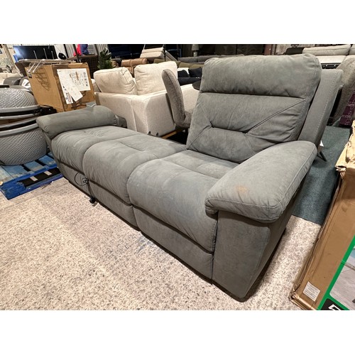 3210 - A Justin grey 3 seater with power reclining sections (Incomplete/missing back cushions), original RR... 